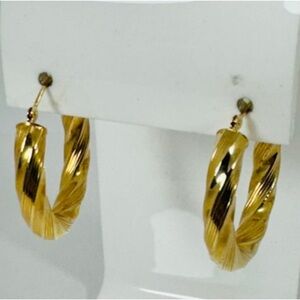 14k Gold Twisted Hoop Earrings
